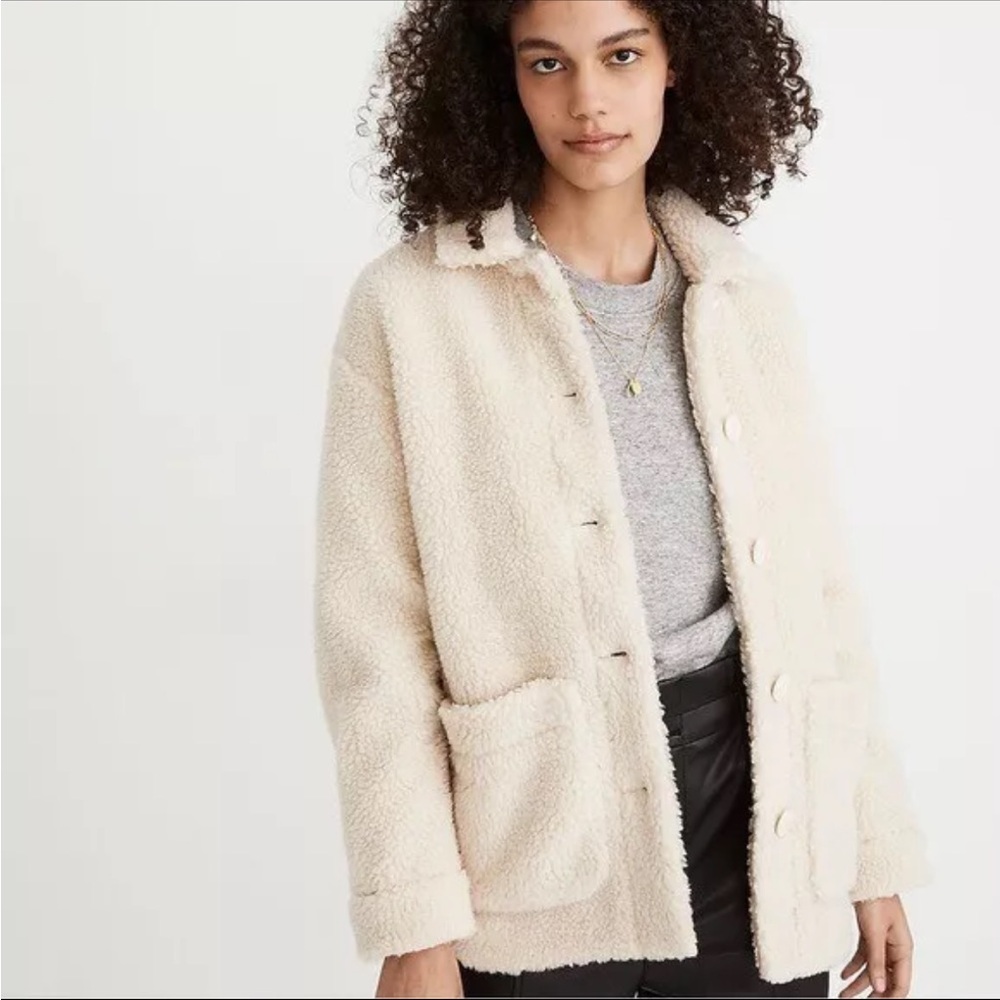 NEW Madewell Sherpa Walton Jacket, Medium Fleece